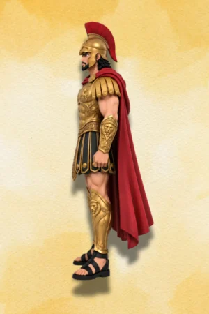 Left-side view of Agamemnon Action Figure in ancient Greek warrior armor.