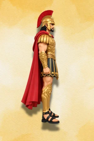 Right-side view of Agamemnon Action Figure wearing Greek warrior armor.