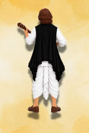 Antony Firingee figure back view with black shawl and white dhoti