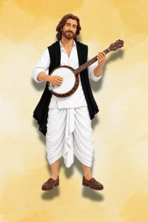 Antony Firingee figure holding a traditional musical instrument