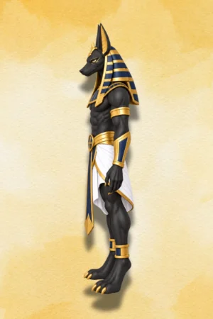 Left-side view of Egyptian God Anubis Action Figure.