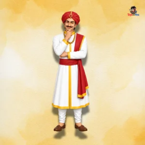 Front view of Birbal Action Figure inspired by Akbar-Birbal Indian folklore.
