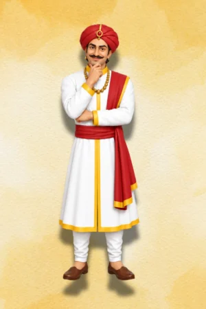 Front view of Birbal Action Figure inspired by Akbar-Birbal Indian folklore.