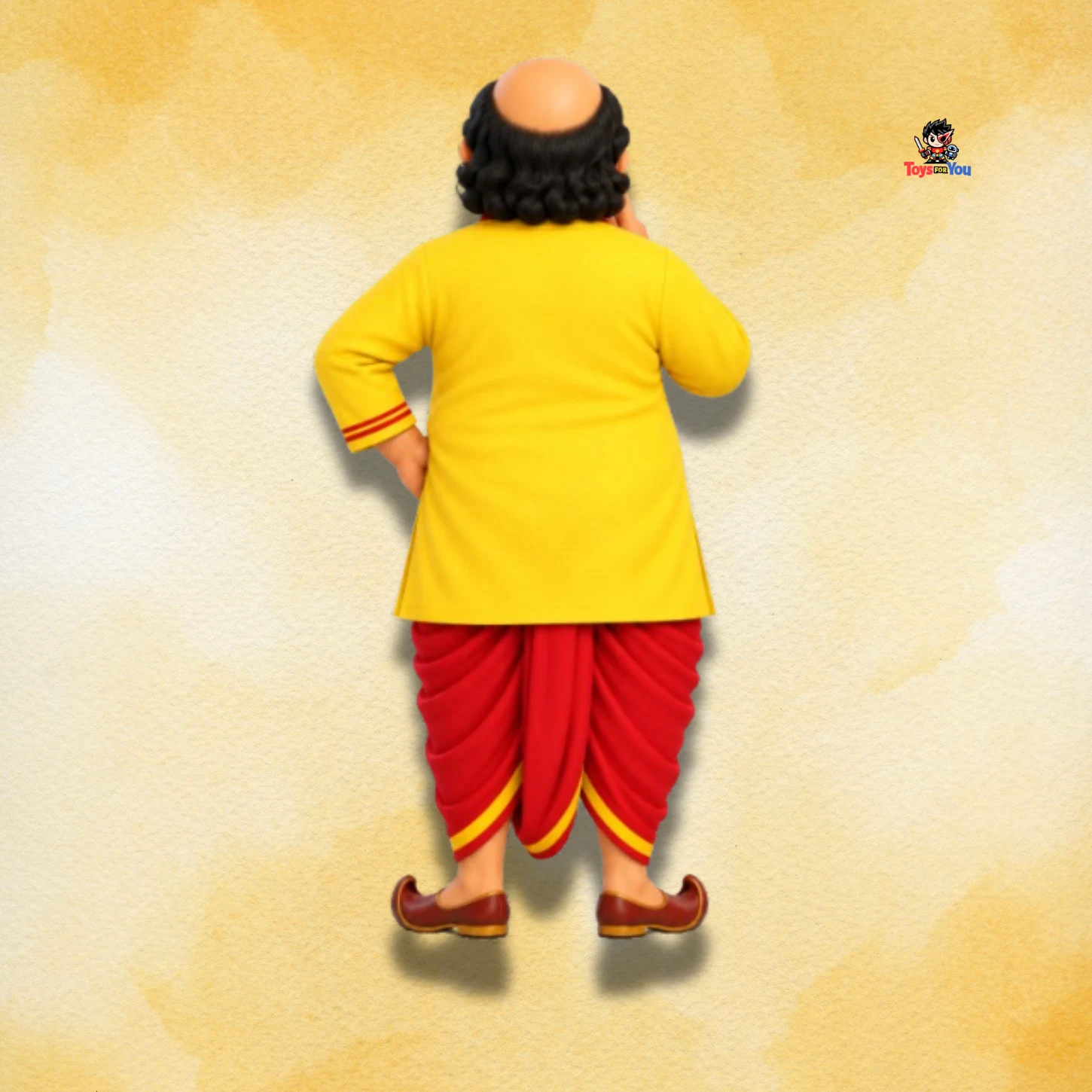 Gopal Bhar figure back view showing traditional Bengali clothing